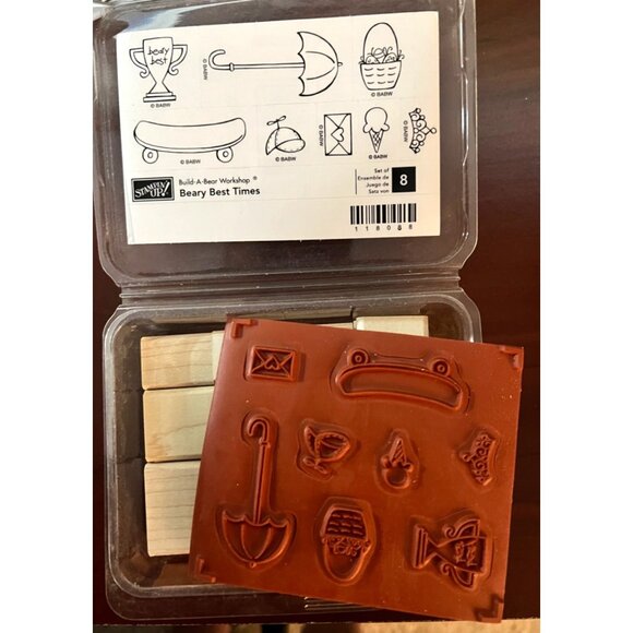 Stampin Up! Berry Best Times Rubber Stamp Set build a bear unmounted 118088 - Picture 2 of 2